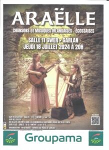 Concert Araëlle le 18 juillet 2024 à 20h salle Ti gwer